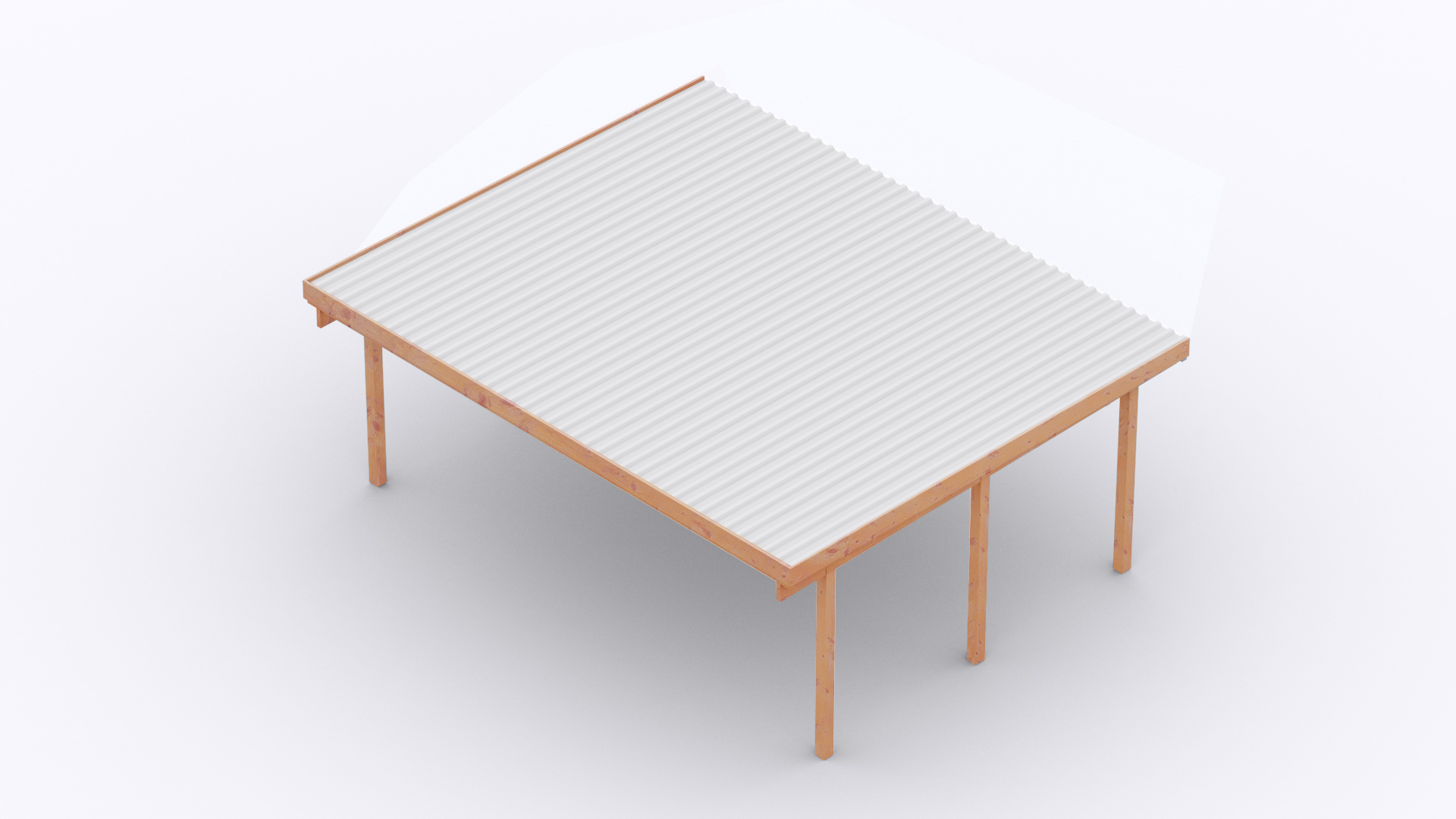 Carport 6x5 M Lärche Inkl Dach Und Anker Ca 610x510 Cm