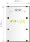 Carport 410 x 600 cm Skizze