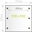 Carport 510 x 510 cm Skizze