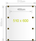 Carport 510 x 600 cm Skizze