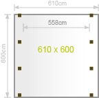 Carport 610 x 600 cm Skizze