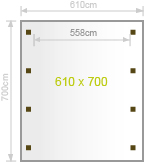 Carport 610 x 700 cm Skizze