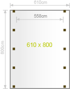 Carport 610 x 800 cm Skizze